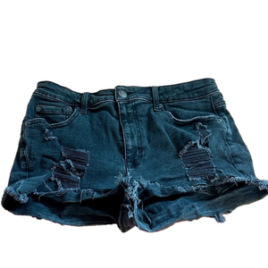 Aeropostale Black Distressed Jean Shorts